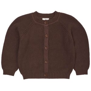 Klassisk rib Cardigan - Dk. Brown