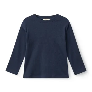 Modal Rib Bluse m. L/Æ - Navy