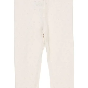 Hjerte Pointelle leggings - Cream