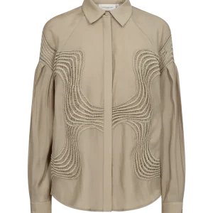 CMMOLLY - SKJORTE MED BLONDER I BEIGE