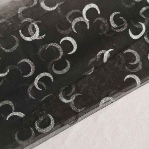 Soft Cosmic Glitter Silver Moon Tulle Lace Fabric
